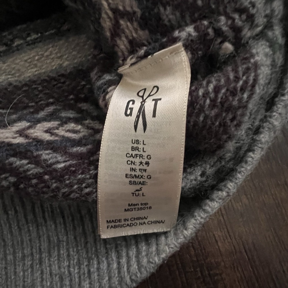 Goodthreads Men's 100% Lambswool Fair Isle Crewneck Sweater Large‎ Preppy Soft - Picture 8 of 9